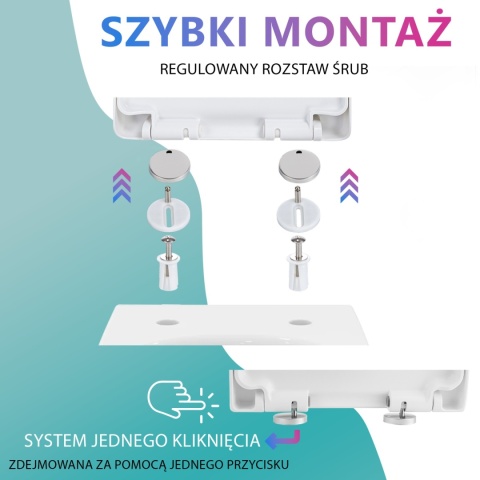Deska Sedesowa Wolnoopadająca 0041-2 WC Twarda Wypinana Uniwersalna Mocna Klozetowa