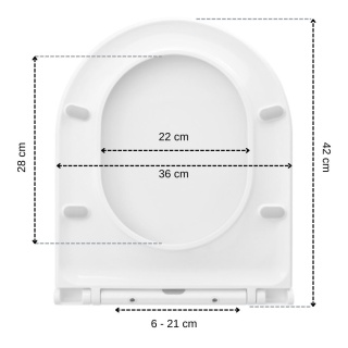 Deska Sedesowa Wolnoopadająca 1046 Biała Duroplast Uniwersalna Klapa WC Twarda