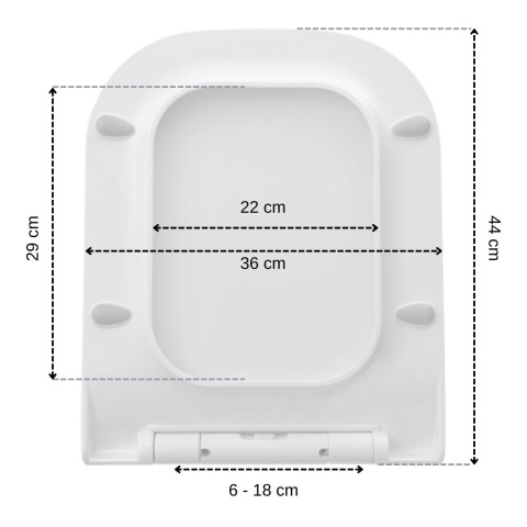 Deska Sedesowa Wolnoopadająca 158 Duroplast Uniwersalna Klapa WC Twarda