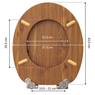 Deska Sedesowa Wolnoopadająca MDF Styl Drewna Uniwersalna Wytrzymała Regulacja Śrub ASATO®