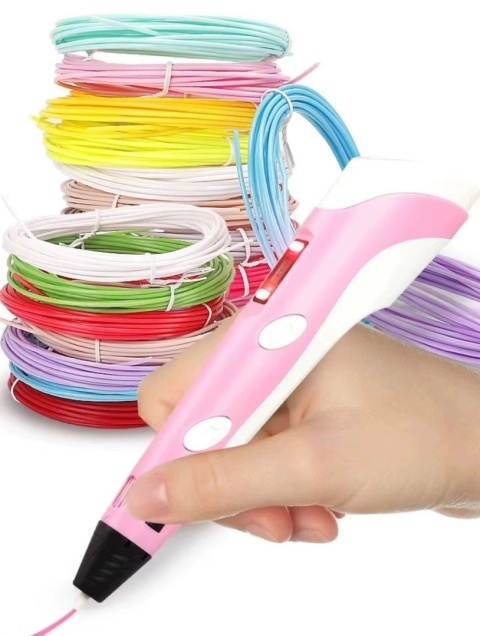 Długopis 3D dla Dzieci + Wkłady Filament 9 metrów Zestaw do Zabawy Drukarka Pen 5.0 Asato