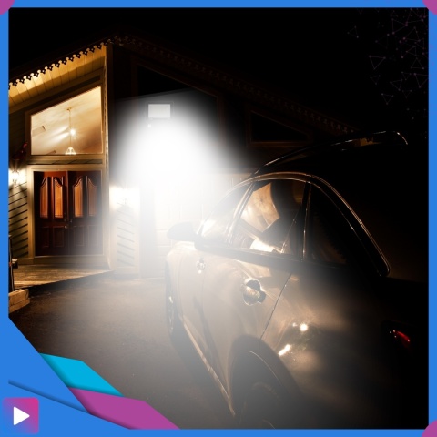 Halogen Naświetlacz LED 50W z Czujnikiem Ruchu i Zmierzchu na Kablu Naświetlacz Zewnętrzny IP65 do Ogrodu i Elewacji ASATO®