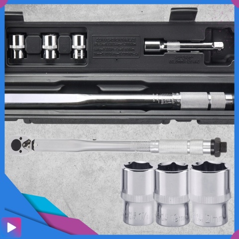 Klucz Dynamometryczny do Kół ASATO® 1/2" 28-210Nm 3 Nasadki Przedłużka Walizka Blokada Momentu ASATO®