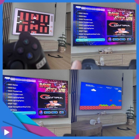 Konsola Retro 10000 Gier 4K HDMI 2 Bezprzewodowe Pady Obsługa 9 Konsol Plug & Play Przenośna ASATO®