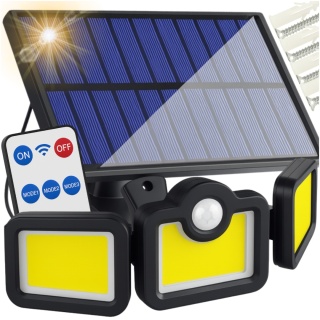 Lampa Solarna 3w1 171 LED Czujnik Ruchu IP44 Panel na Kablu Pilot Zewnętrzna ASATO®