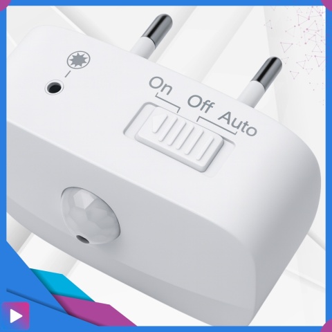 Lampka Nocna LED do Kontaktu z Czujnikiem Ruchu Ciepła Barwa Regulacja Jasności ASATO®