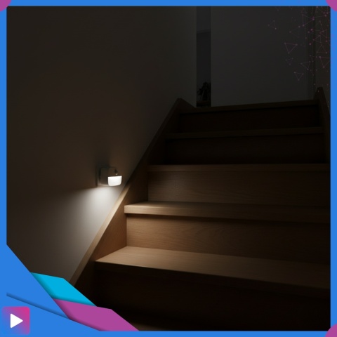 Lampka Nocna LED do Kontaktu z Czujnikiem Ruchu Ciepła Barwa Regulacja Jasności ASATO®