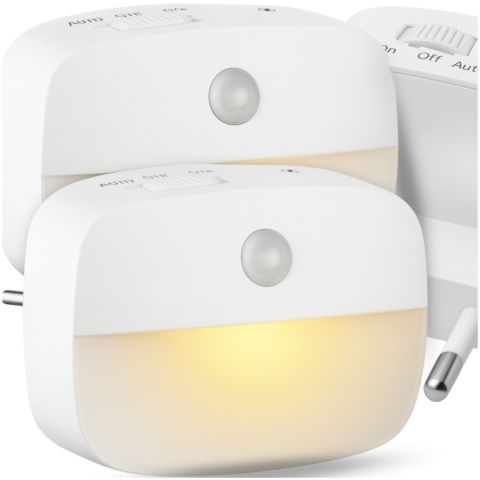 Lampka Nocna LED do Kontaktu z Czujnikiem Ruchu Ciepła Barwa Regulacja Jasności ASATO®