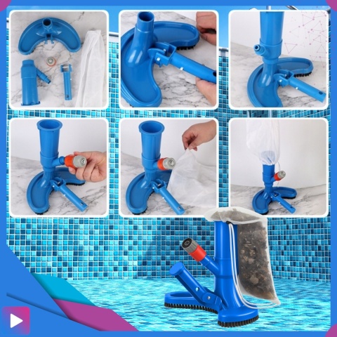 Odkurzacz do Basenu z Szczotką Siatką Ręczny Usuwanie Zanieczyszczeń ASATO®