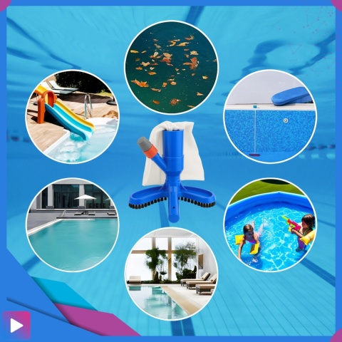 Odkurzacz do Basenu z Szczotką Siatką Ręczny Usuwanie Zanieczyszczeń ASATO®