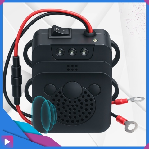 Samochodowy Odstraszacz Gryzoni Kuny Ultradźwiękowy Auto Buzzer LED z Błyskiem 12V ASATO®