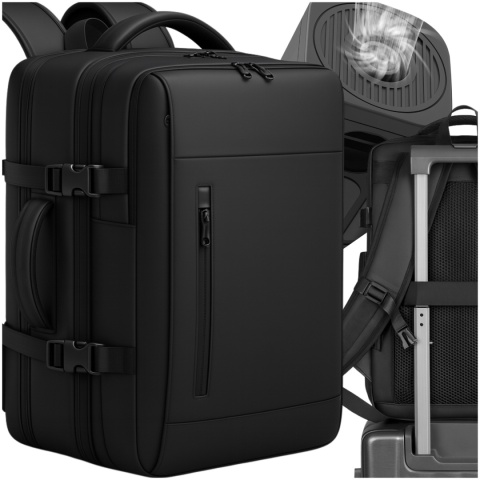 Plecak Próżniowy do Samolotu z Pompką Bagaż Podręczny Ryanair Wizzair Kompresja Podróżny Zamek TSA Wodoodporny 45x30x20cm ASATO®