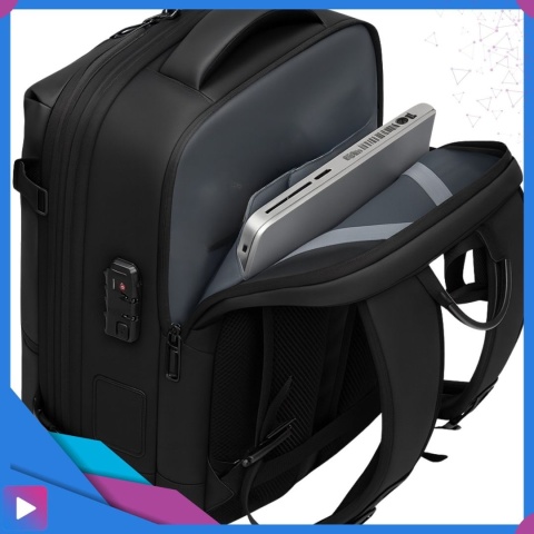 Plecak Próżniowy do Samolotu z Pompką Bagaż Podręczny Ryanair Wizzair Kompresja Podróżny Zamek TSA Wodoodporny 45x30x20cm ASATO®