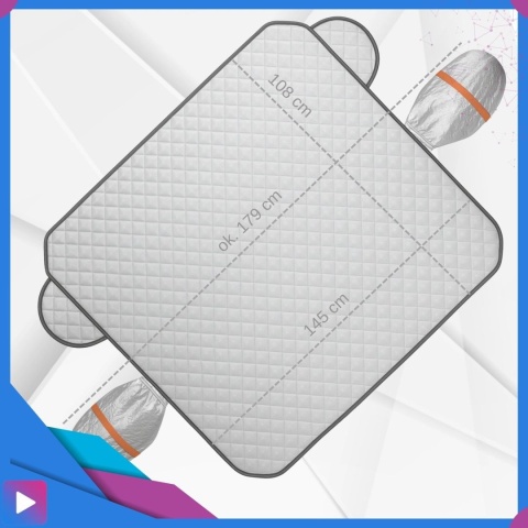 Mata Antyszronowa na Szybę z Osłonami Lusterek Magnesy Osłona Mata Całoroczna Zima/Lato ASATO®