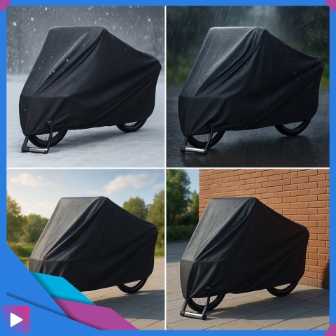 Pokrowiec na Rower Motor Skuter Wodoodporny na Balkon Oxford 200x110 Czarny