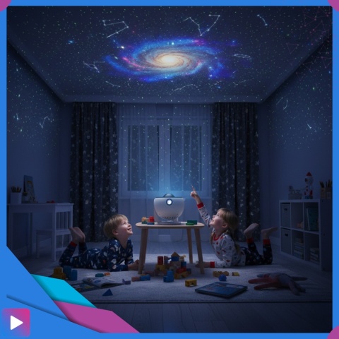 Projektor Gwiazd Planetarium LED 12w1 Lampka Nocna Obrót 360° dla Dzieci i Dorosłych ASATO®