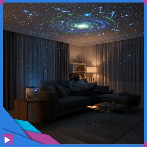 Projektor Gwiazd Planetarium LED 12w1 Lampka Nocna Obrót 360° dla Dzieci i Dorosłych ASATO®