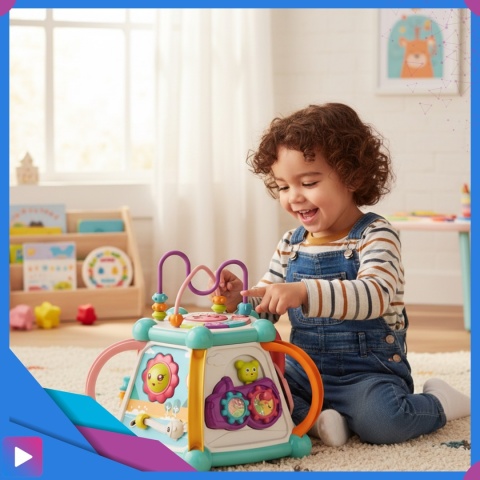 Multikostka Interaktywna 7w1 dla Dzieci Edukacyjna Muzyczna LED Sorter Pianinko ASATO®