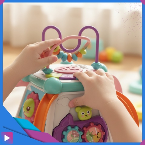 Multikostka Interaktywna 7w1 dla Dzieci Edukacyjna Muzyczna LED Sorter Pianinko ASATO®