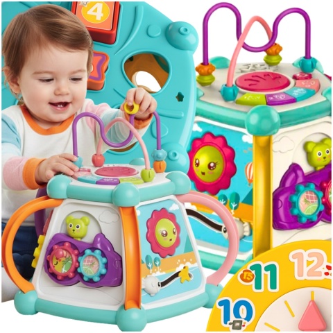 Multikostka Interaktywna 7w1 dla Dzieci Edukacyjna Muzyczna LED Sorter Pianinko ASATO®