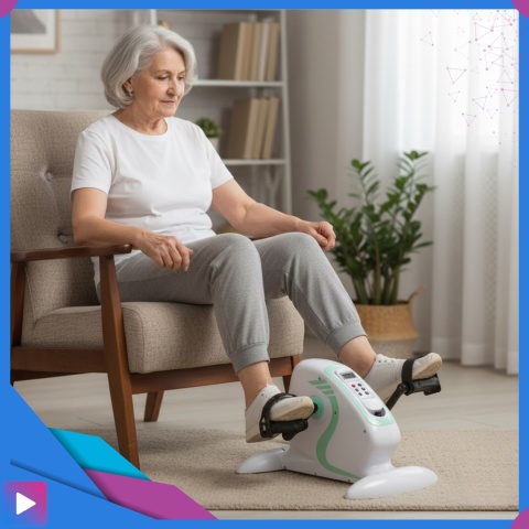 Rotor Elektryczny Rehabilitacyjny do Ćwiczeń Rąk i Nóg 2w1 Pilot Wyświetlacz LCD 12 Prędkości Rehabilitacja ASATO®