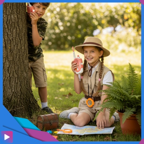 Walkie-Talkie Dla Dzieci 300 m Zasięgu Latarka Krótkofalówki Bezprzewodowe Łoki Toki ASATO®