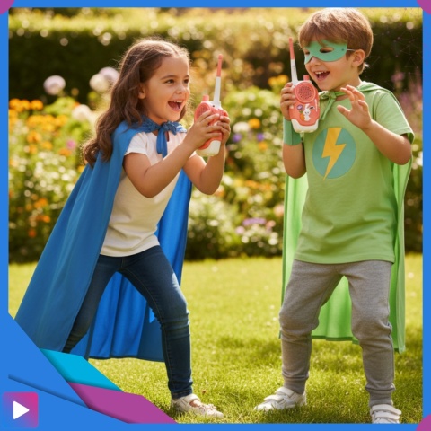 Walkie-Talkie Dla Dzieci 300 m Zasięgu Latarka Krótkofalówki Bezprzewodowe Łoki Toki ASATO®