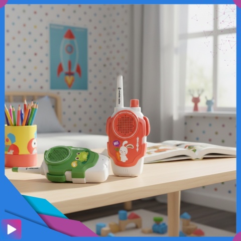 Walkie-Talkie Dla Dzieci 300 m Zasięgu Latarka Krótkofalówki Bezprzewodowe Łoki Toki ASATO®