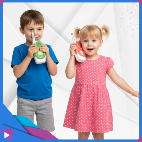 Walkie-Talkie Dla Dzieci 300 m Zasięgu Latarka Krótkofalówki Bezprzewodowe Łoki Toki ASATO®