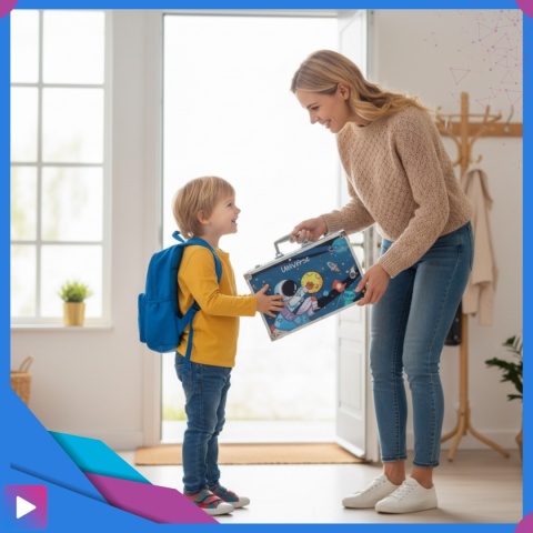 Zestaw Artystyczny w Walizce Dla Dzieci 145 Elementów do Malowania i Rysowania Prezent ASATO®