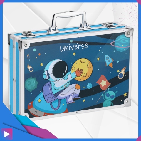 Zestaw Artystyczny w Walizce Dla Dzieci 145 Elementów do Malowania i Rysowania Prezent ASATO®