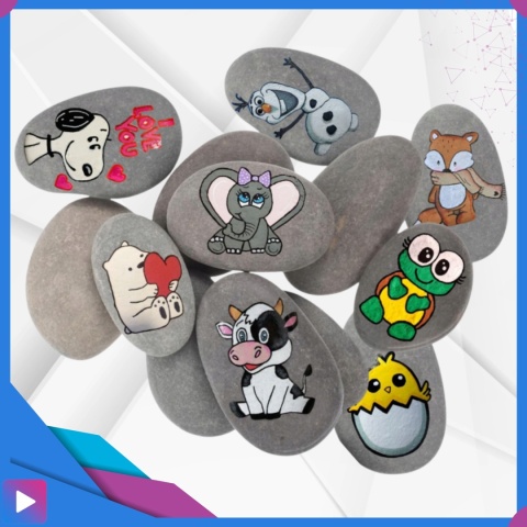 Zestaw do Malowania Kamieni Świecących w Ciemności z Farbkami i Ozdobami Kreatywny Prezent Dla Dzieci ASATO®