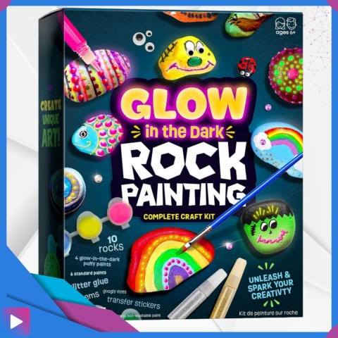 Zestaw do Malowania Kamieni Świecących w Ciemności z Farbkami i Ozdobami Kreatywny Prezent Dla Dzieci ASATO®