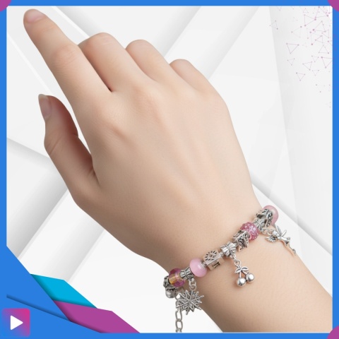 Zestaw do Robienia Bransoletek Naszyjników Biżuterii Dla Dziewczynek z Charmsami Etui 66 Elementów Prezent ASATO®