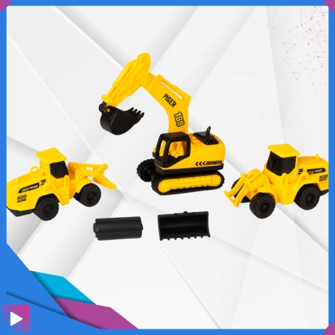 Piasek Kinetyczny Plac Budowy Zestaw 750 g Koparka Dźwigi Dla Dzieci ASATO®