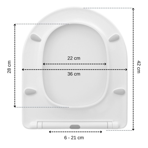 Deska Sedesowa Wolnoopadająca 1046 Biała Duroplast Uniwersalna Klapa WC Twarda