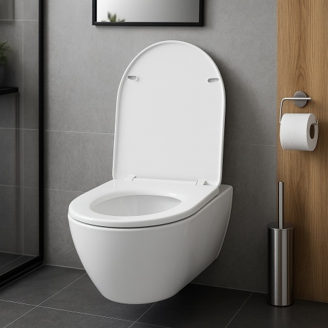 Deska Sedesowa Wolnoopadająca 1046 Biała Duroplast Uniwersalna Klapa WC Twarda