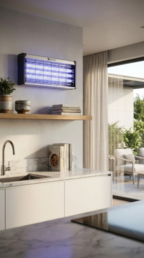 Duża Lampa Owadobójcza UV 10W ASATO® — Komary, Muchy, Ćmy, Meszki | Zasięg 100 m² | Do Wnętrz i Ogrodu | Bez Chemii