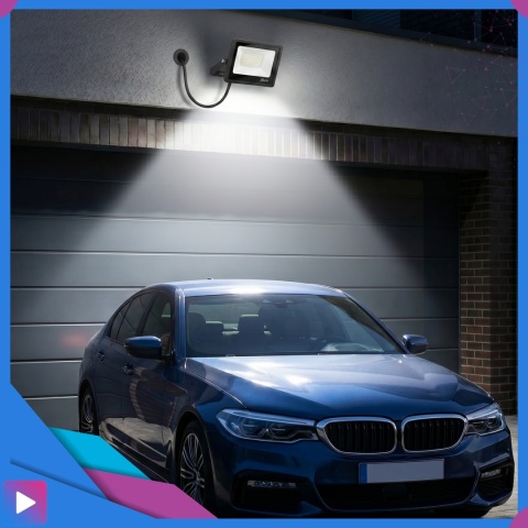 Halogen Naświetlacz LED 100W IP66 4000K ASATO® Zewnętrzny Lampa Robocza Na Elewację Garaż Warsztat