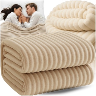 Koc 150x220 cm MikrofibraGruby Puszysty Tłoczony 3D Miękki Ciepły Narzuta Elegancki ASATO®