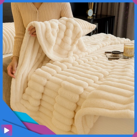 Koc 150x220 cm MikrofibraGruby Puszysty Tłoczony 3D Miękki Ciepły Narzuta Elegancki ASATO®