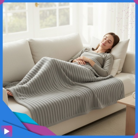 Koc 210x220 cm Gruby Puszysty Tłoczony 3D Miękki Ciepły Narzuta Elegancki ASATO®