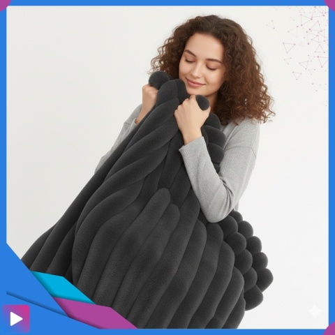 Koc 210x220 cm Gruby Puszysty Tłoczony 3D Miękki Ciepły Narzuta Elegancki ASATO®