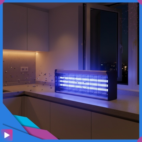 Duża Lampa Owadobójcza UV 10W ASATO® — Komary, Muchy, Ćmy, Meszki | Zasięg 100 m² | Do Wnętrz i Ogrodu | Bez Chemii