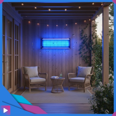 Duża Lampa Owadobójcza UV 10W ASATO® — Komary, Muchy, Ćmy, Meszki | Zasięg 100 m² | Do Wnętrz i Ogrodu | Bez Chemii