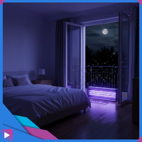 Lampa Owadobójcza UV 10W Na Komary Muchy Ćmy Owady Zasięg 110m² Do Wnętrz i Ogrodu ASATO®