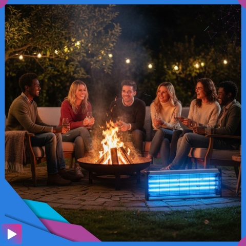 Lampa Owadobójcza UV 10W Na Komary Muchy Ćmy Owady Zasięg 110m² Do Wnętrz i Ogrodu ASATO®