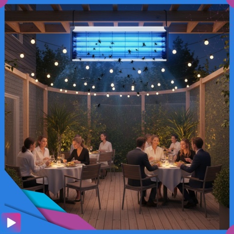 Lampa Owadobójcza UV 10W Na Komary Muchy Ćmy Owady Zasięg 110m² Do Wnętrz i Ogrodu ASATO®