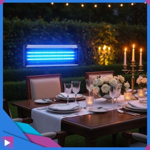 Lampa Owadobójcza UV 10W Na Komary Muchy Ćmy Owady Zasięg 110m² Do Wnętrz i Ogrodu ASATO®