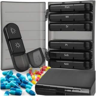 Organizer na Leki Tygodniowy Pojemnik na Tabletki Rano i Wieczór ASATO®